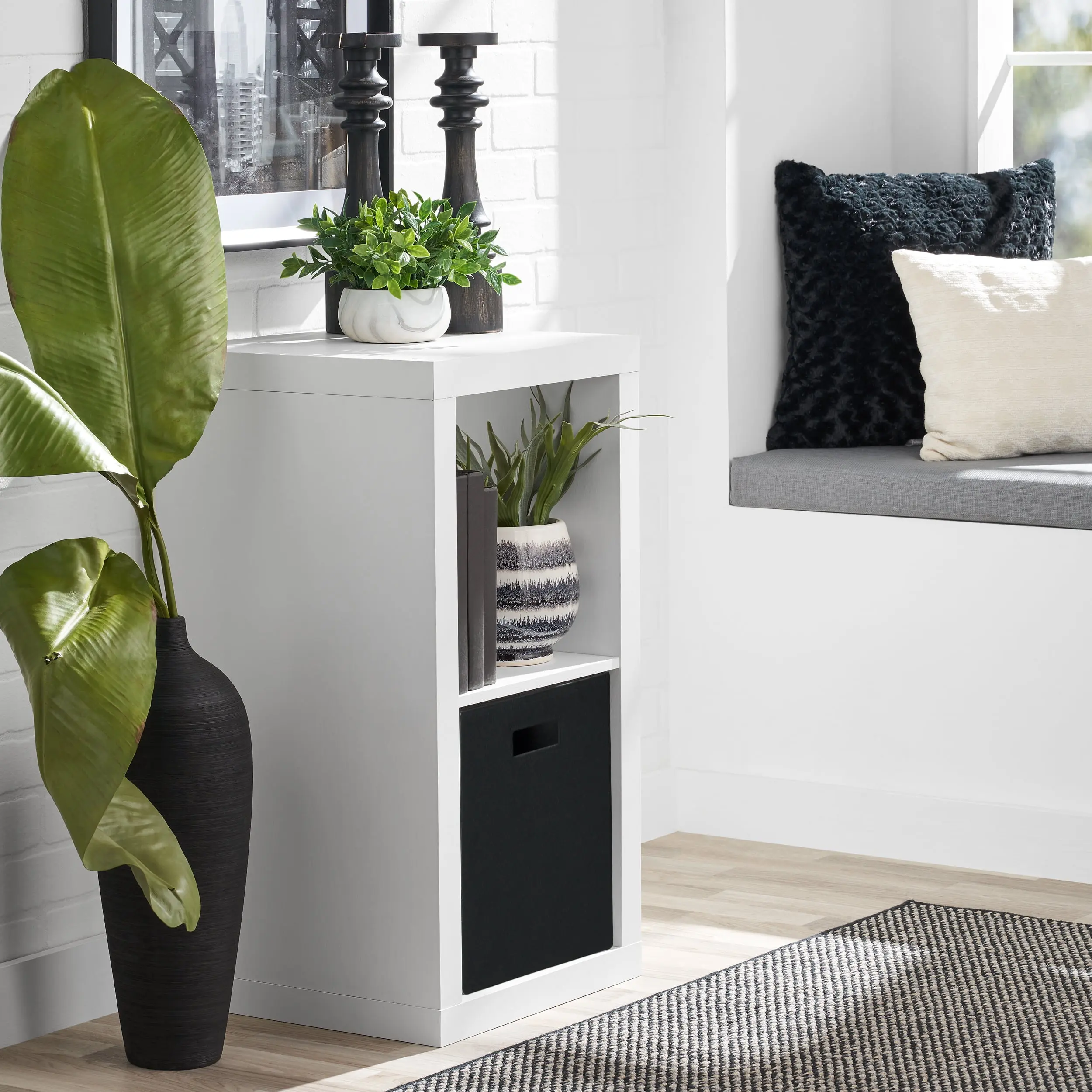 2-Cube Storage Organizer, White Texture