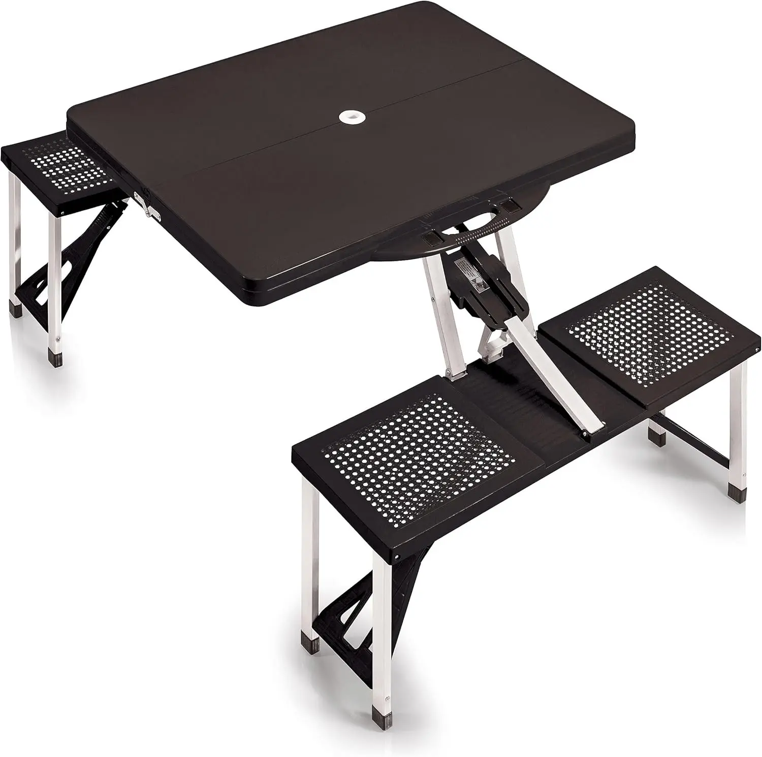 Folding Picnic Table, Camping Table, Outdoor Table with Umbrella Hole