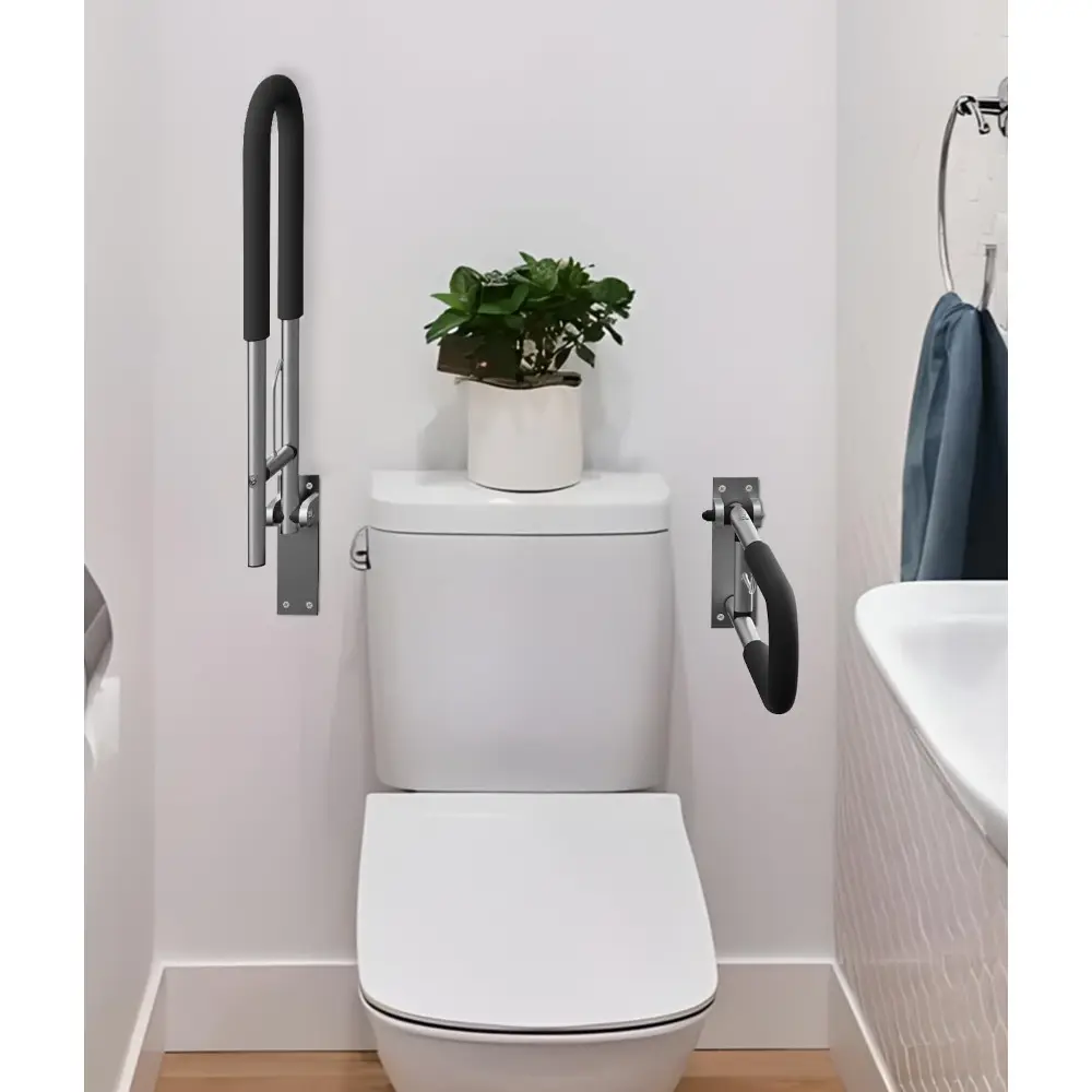 Handicap Grab Bars Rails 23.6 Inch Toilet Handrails Bathroom Safety Bar Hand Support Rail Handicapped Handrail Accessories for S