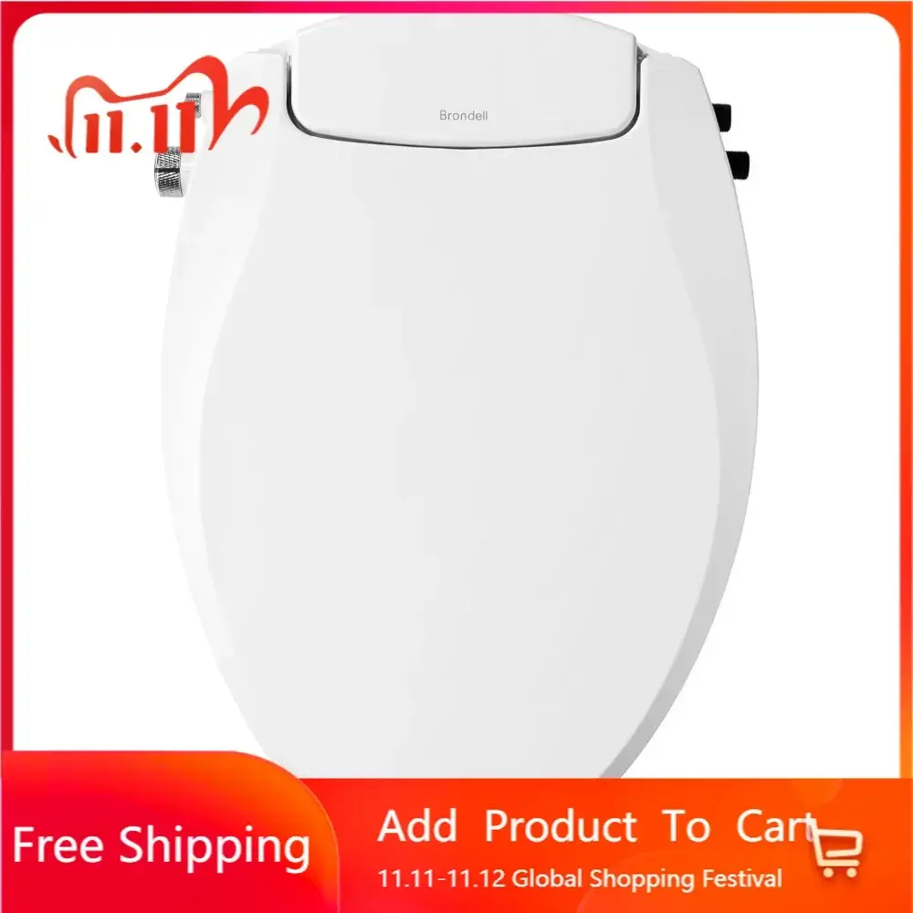 Bidet Toilet Seat, Non-Electric Swash Ecoseat, Fits Elongated Toilets, White - Dual Temperature, Dual Nozzle System - Bidet wit