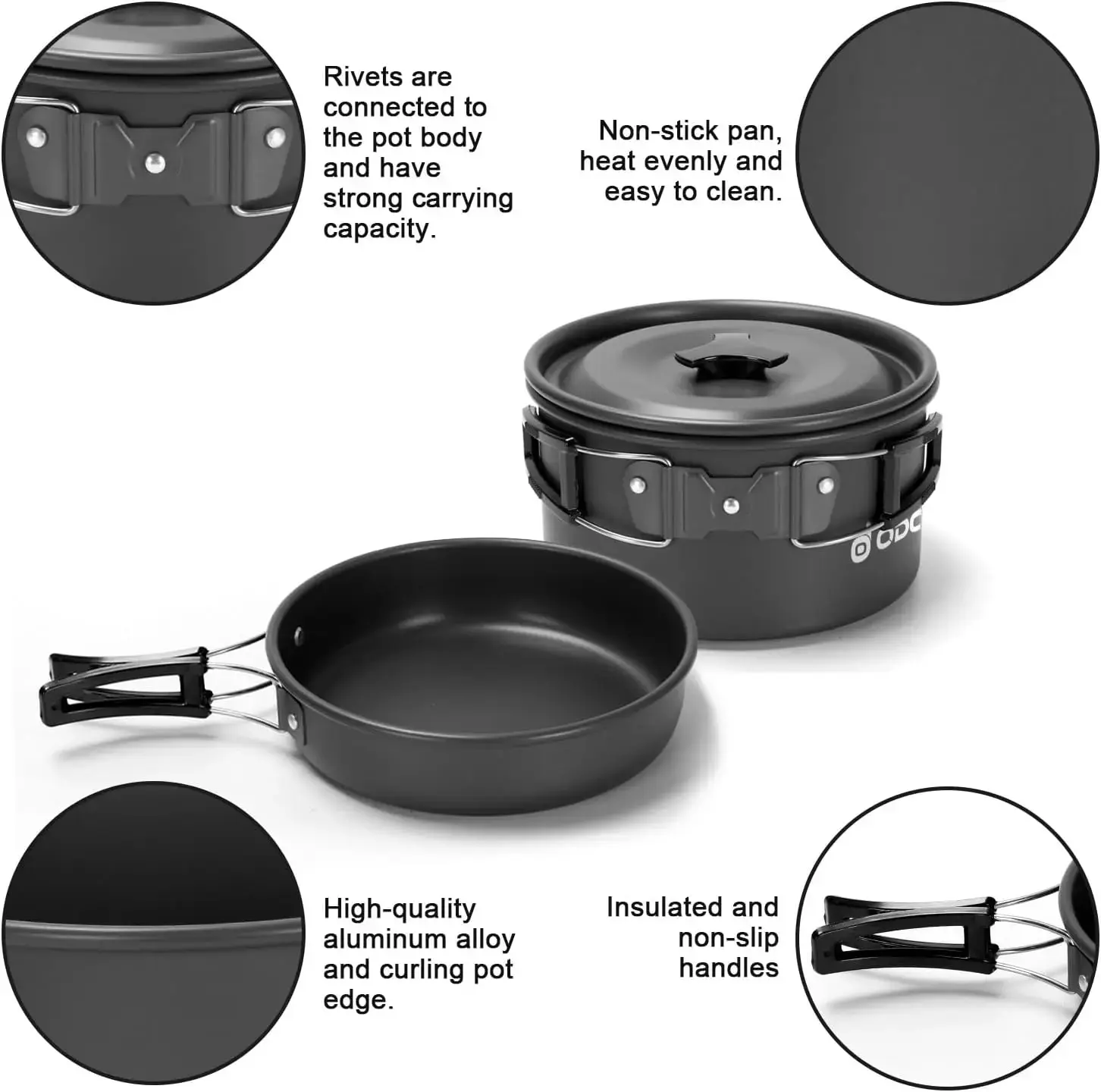 16pcs Camping Cookware Set with Folding Camping Stove, Non-Stick Lightweight Pot Pan Kettle Set with Stainless Steel Cups Plates