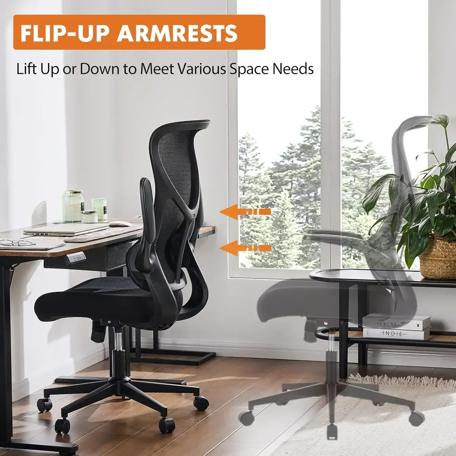 Ergonomic Office Desk Computer Chair, Comfy High Back Swivel Rolling Home Mesh Gaming Chairs with Wheels