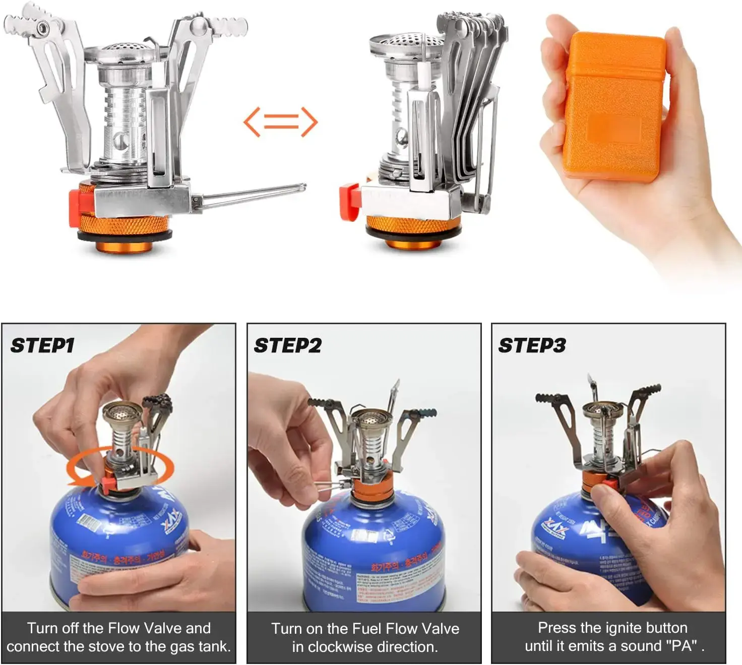 16pcs Camping Cookware Set with Folding Camping Stove, Non-Stick Lightweight Pot Pan Kettle Set with Stainless Steel Cups Plates