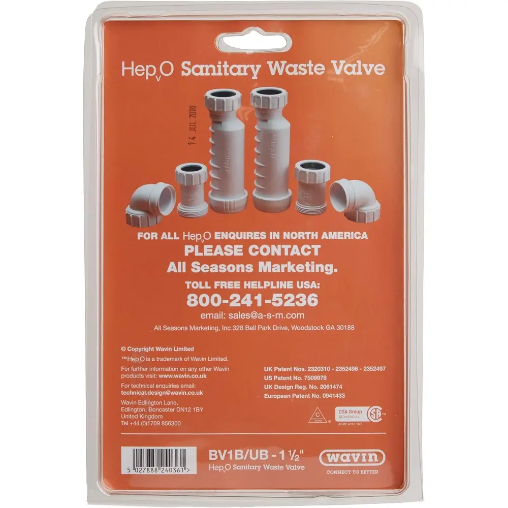 Aqua-Magic® VI High Profile, White Toilet and Wavin BV1B/UB HepvO Sanitary Waste Valve - 1-1/2" Bundle
