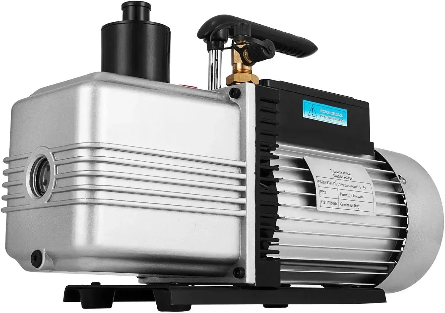 Vacuum Pump 12CFM 1 HP Single Stage Air Conditioning Vacuum Pump 110V 5PA Ultimate Vacuum Refrigerant HVAC Air Tool Rotary
