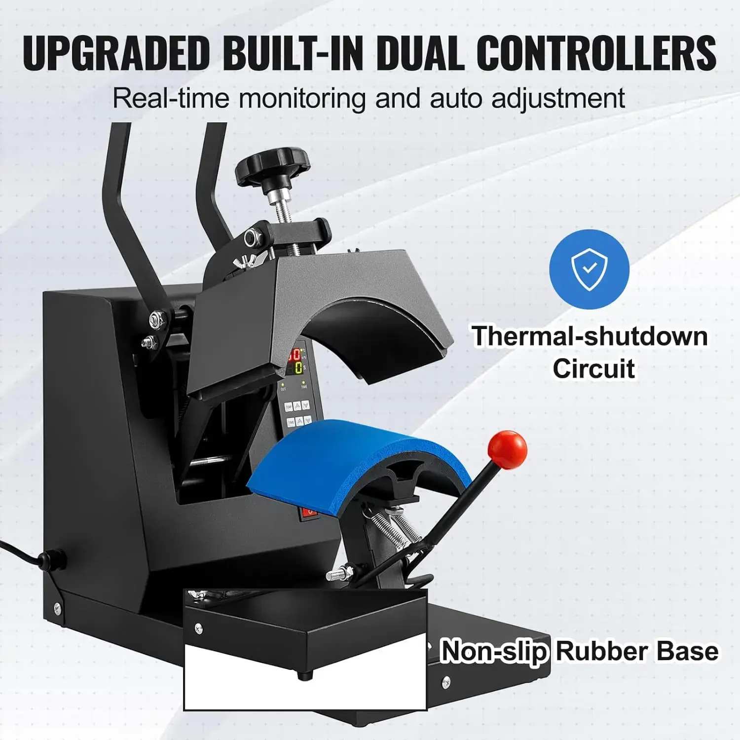 Hat Heat Press, 4-in-1 Cap Heat Press Machine, 6x3inches Clamshell Sublimation Transfer
