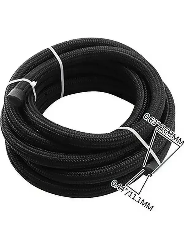 8AN Fuel Line, 20 Pcs 8AN Fuel Hose Kit, 32.8Ft BK Nylon Stainless Steel Braided Oil Line Hose
