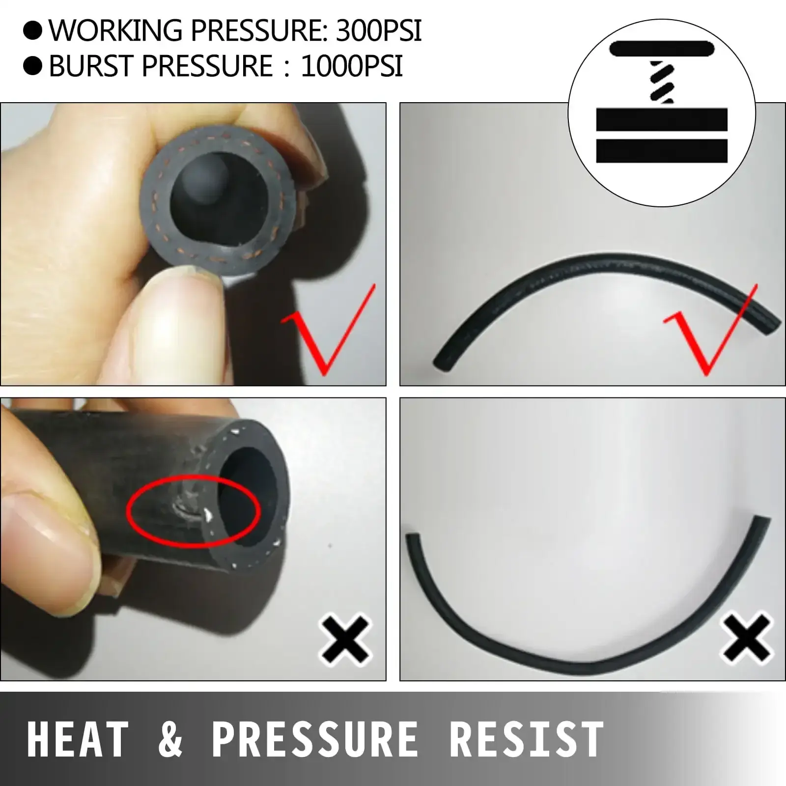 8AN Fuel Line, 20 Pcs 8AN Fuel Hose Kit, 32.8Ft BK Nylon Stainless Steel Braided Oil Line Hose