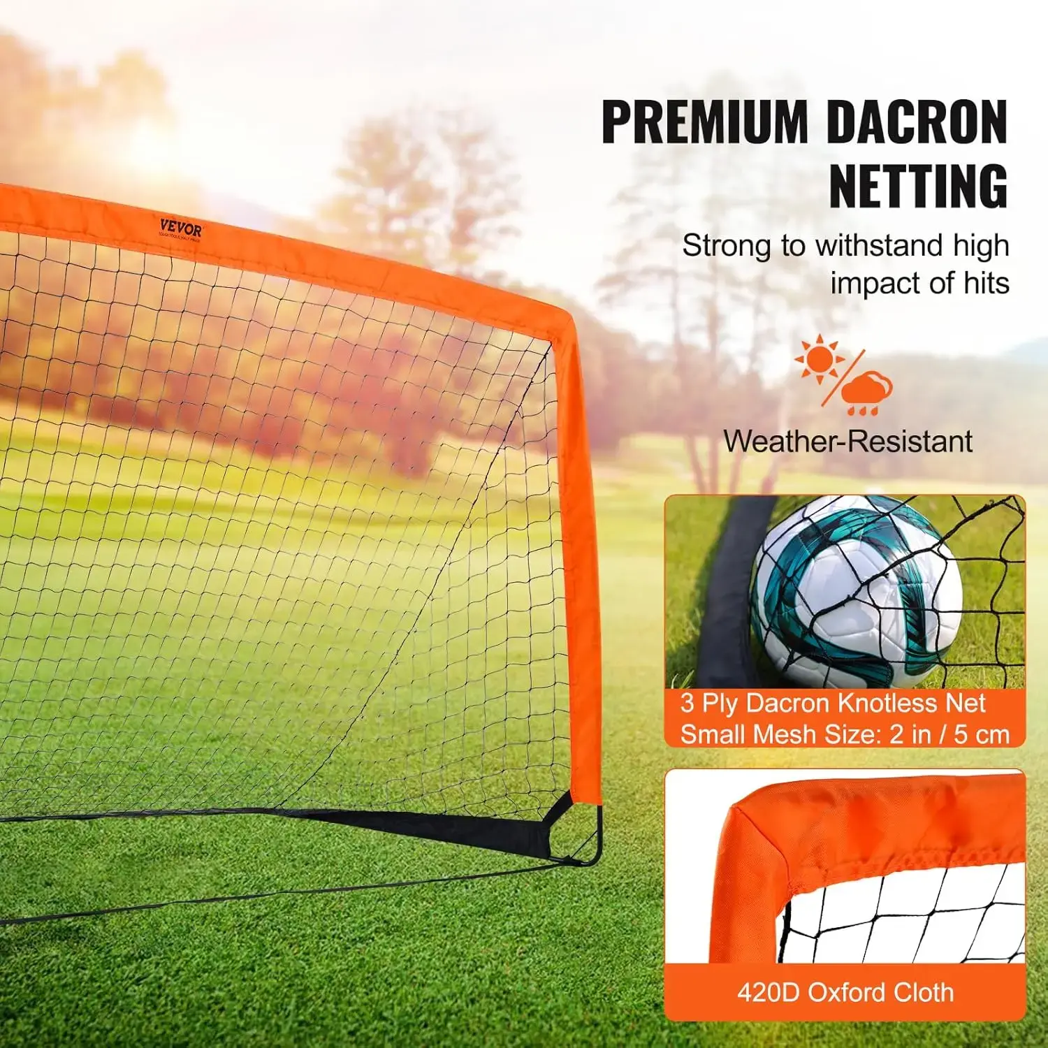 Portable Soccer Goal, 6.5x3.25 ft Kids Backyard Soccer Net, Foldable Pop Up Practice Soccer Net