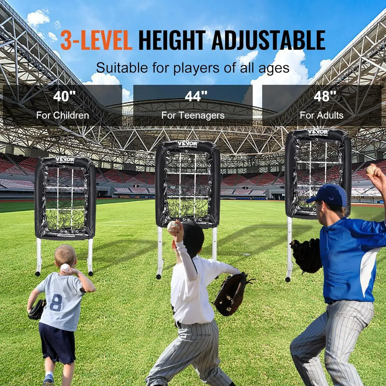 9 Hole Baseball Net, 21"x29" Softball Baseball Training Equipment for Hitting Pitching Practice, Heavy Duty Height Adjustable