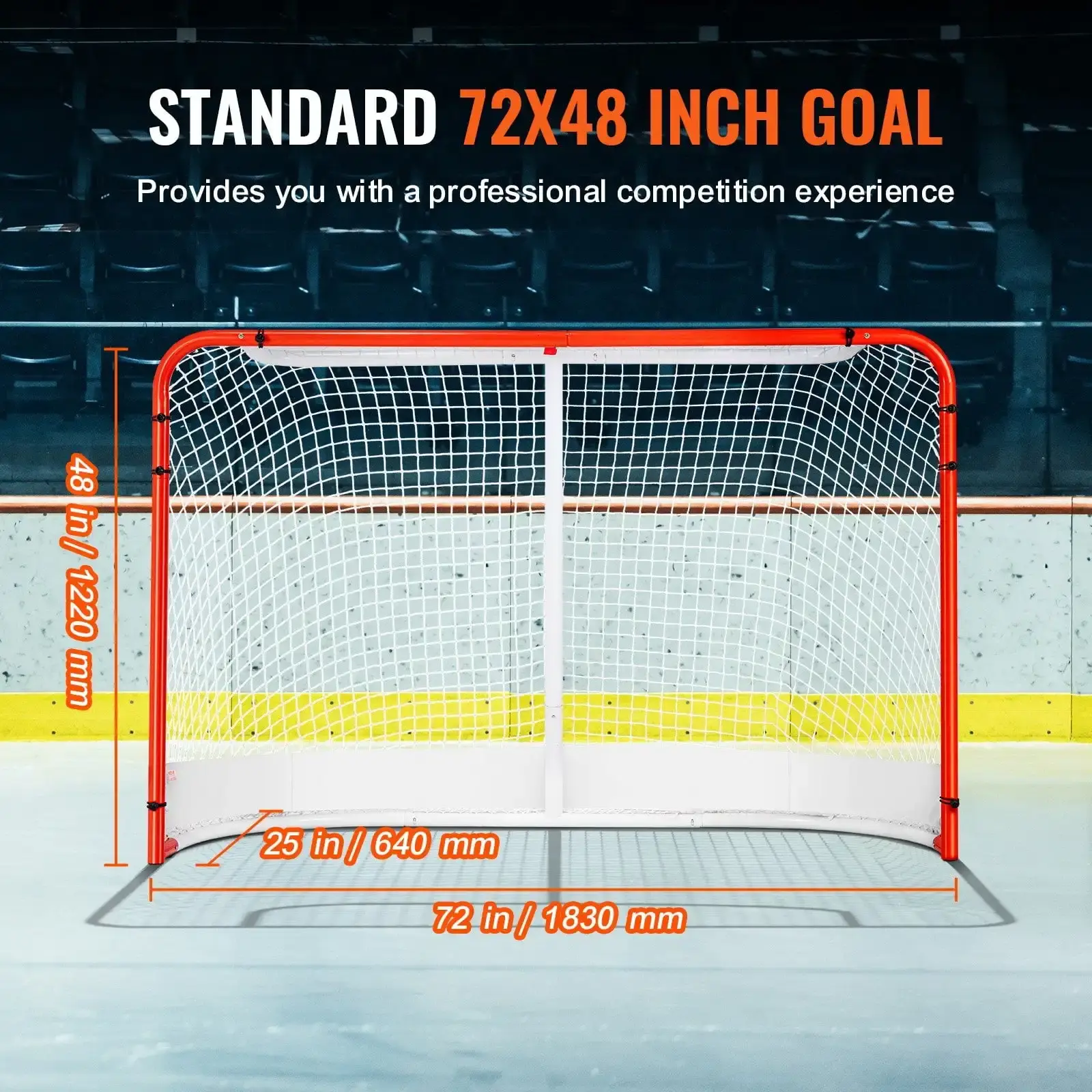 Street Hockey Net Indoor Outdoor Steel Hockey Goal Set 72"x48"