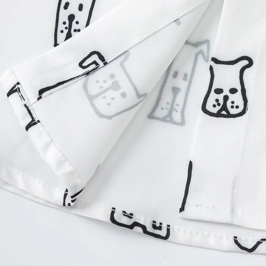 Cartoon Dog Graphic Shirts Japanese Harajuku Long SLeeve Shirts Button Up Blouse Streetwear Hip Hop Oversized Shirts