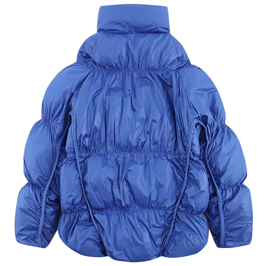 Luxury Design Parkas Winter Coats Padded Jackets Men's Fashion Streetwear Coats Black Pleated Trend Parkas