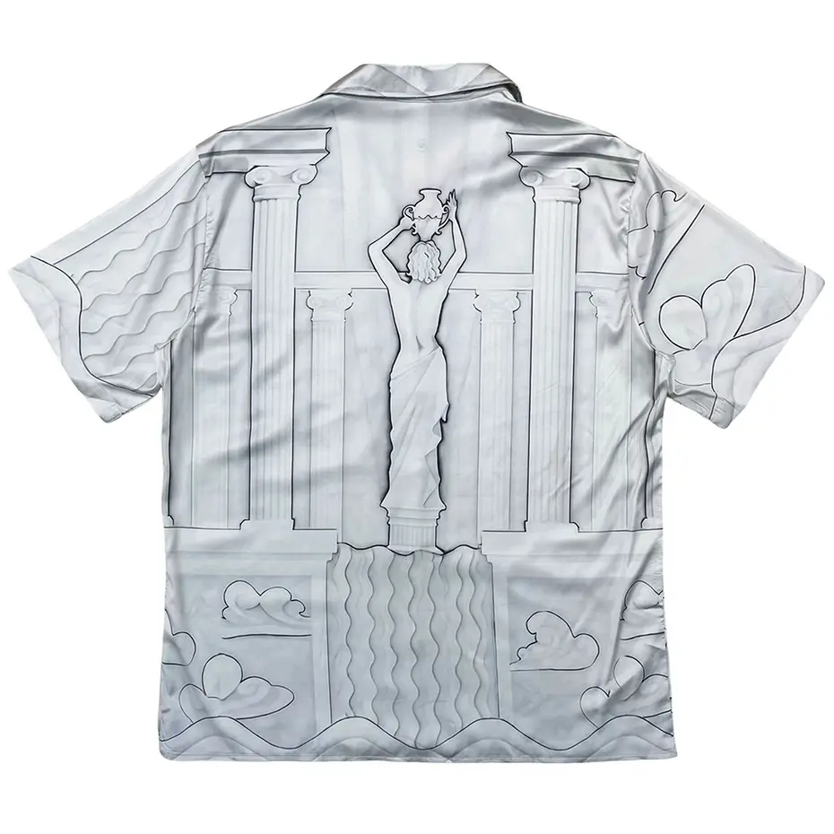 Vintage Graphic Shirts Summer Men Casual Loose Shirts Short Sleeve Button Up Blouse Streetwear Harajuku Shirts