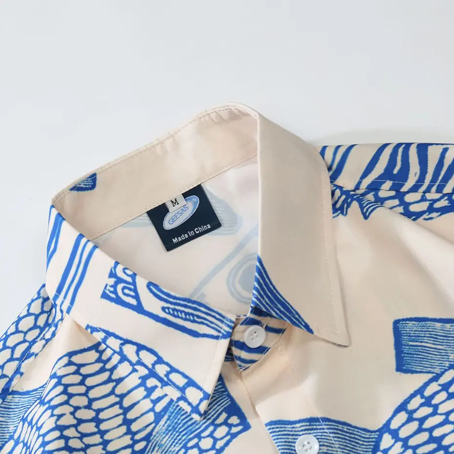 Japanese Harajuku Shirts Printed Vintage Loose Short Sleeve Button Up Blouse 2024 Men Summer Casual Shirts