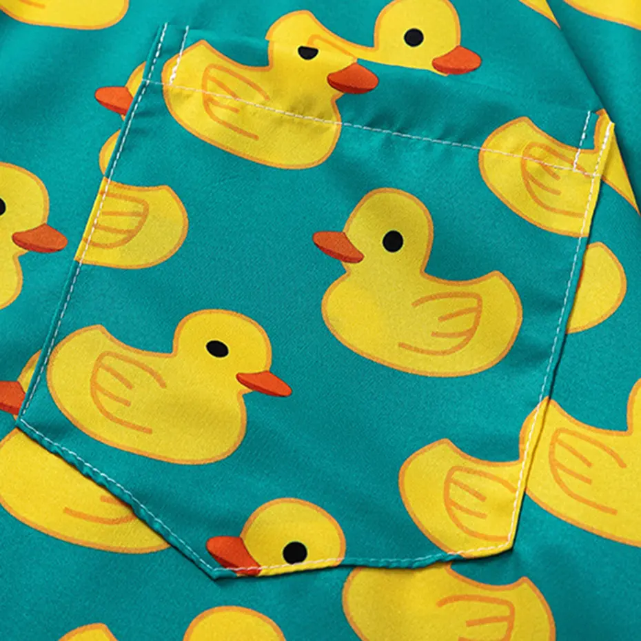 Duck Graphic Shirts Japanese Harajuku Summer Casual Loose Shirts Men Button Up Blouse Streetwear Hip Hop Shirts Tops