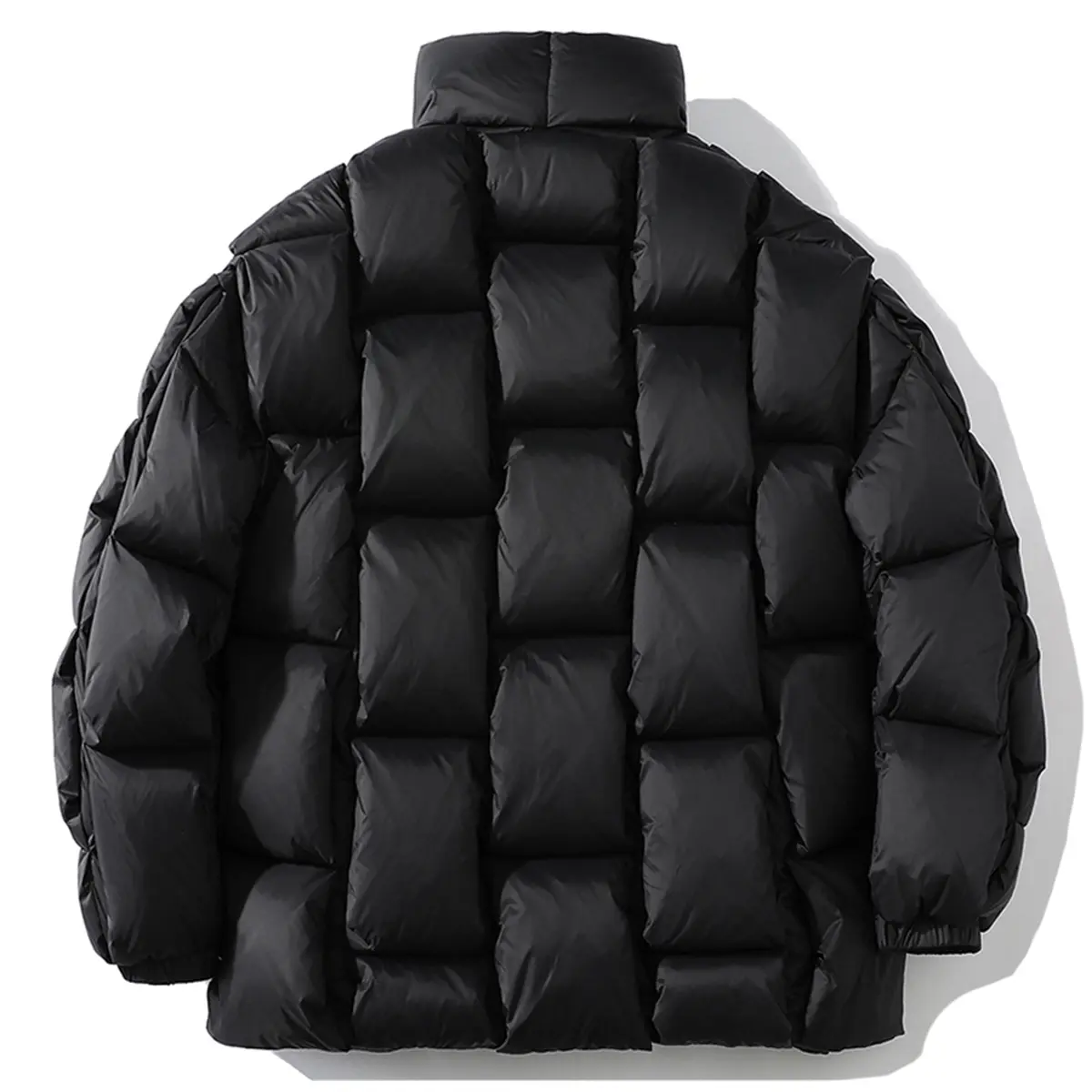 Winter Padded Coats Square Weave Thicken Puffer Jackets Solid Fashion Loose Parkas Harajuku Streetwear Bubble Jackets
