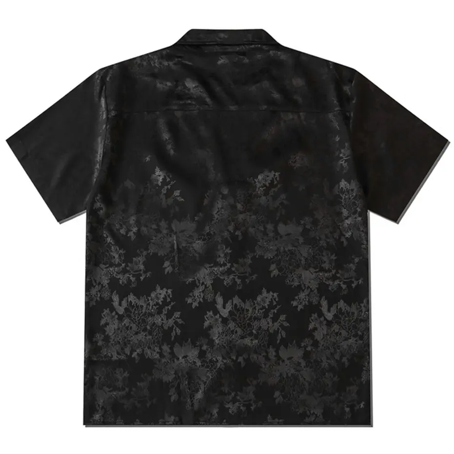 Flower Graphic Shirts Men Streetwear Harajuku Hip Hop Shirts Button Up Blouse Summer Casual Loose Short Sleeve Shirts
