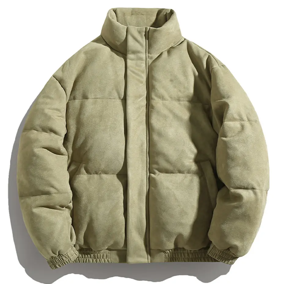 Winter Jacket Puffer Bubble Coats Suede Thicken Parkas Men Solid Stand Collar Padded Jacket 2025 Winter Unisex Oversized Jacket