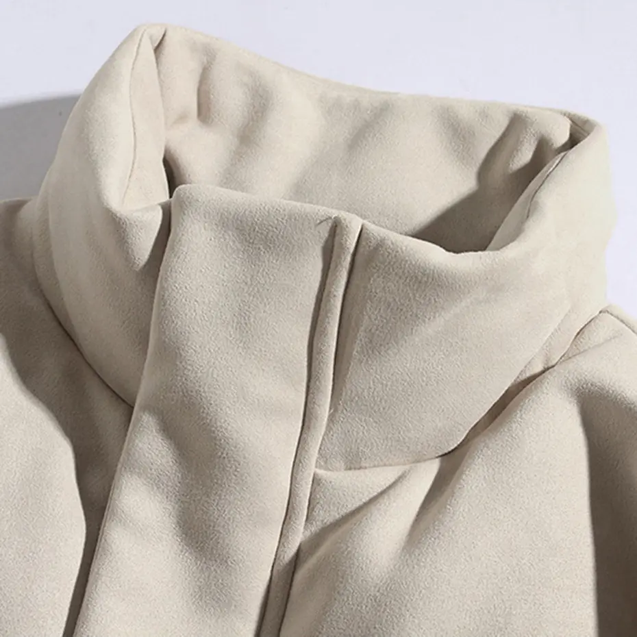 Winter Jacket Puffer Bubble Coats Suede Thicken Parkas Men Solid Stand Collar Padded Jacket 2025 Winter Unisex Oversized Jacket