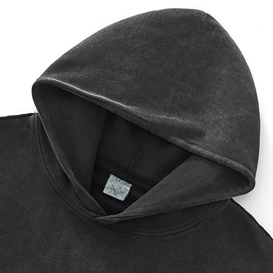 Harajuku Vintage Hoodies Black Loose Casual Hooded Sweatshirts Streetwear Hip Hop Oversized Hoodies