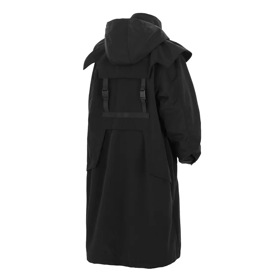 Tactical Trench Jacket Men Winter Long Coats Windbreaker Mens Loose Punk Functional Long Jackets Techwear