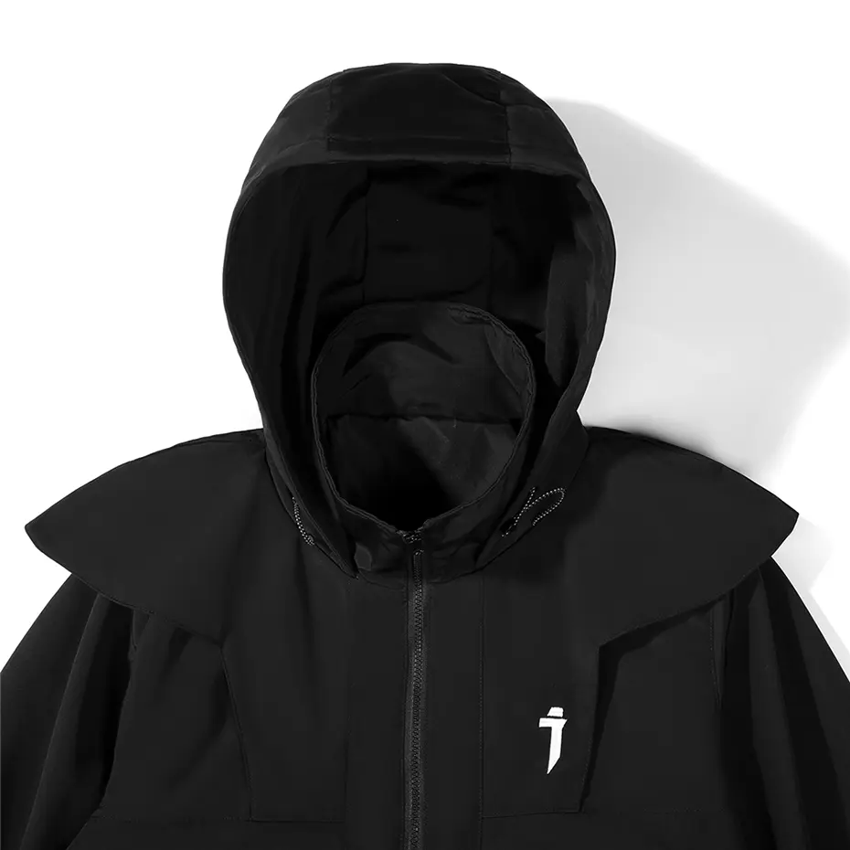 Tactical Trench Jacket Men Winter Long Coats Windbreaker Mens Loose Punk Functional Long Jackets Techwear