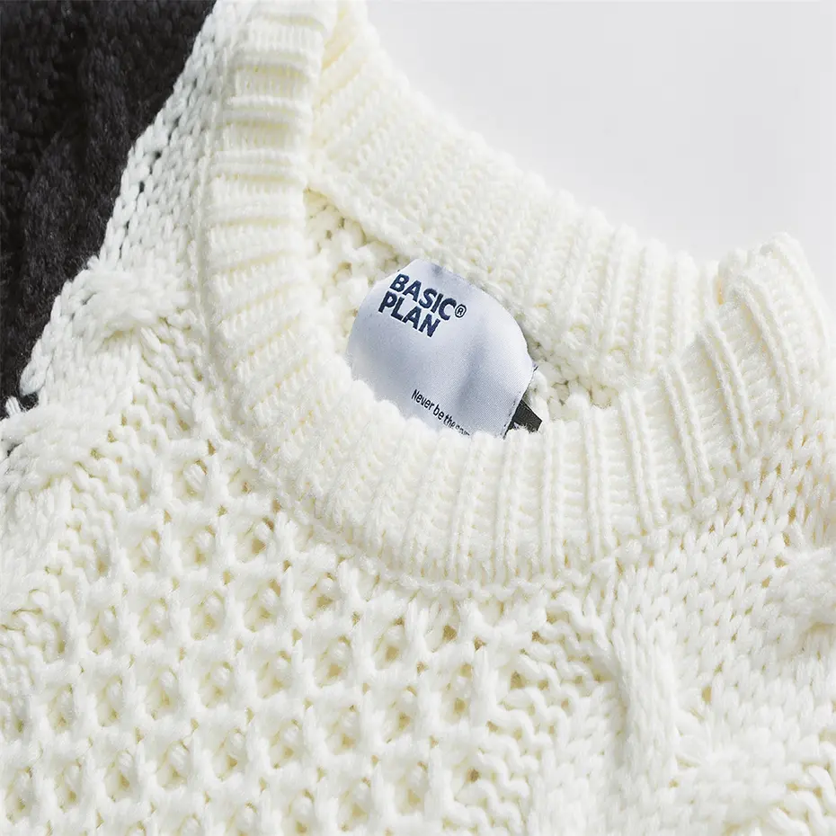 Patchwork Sweaters Men Casual Loose Pullover Sweaters Knit Jumper Streetwear Harajuku Hip Hop Oversized Sweaters Knitwear