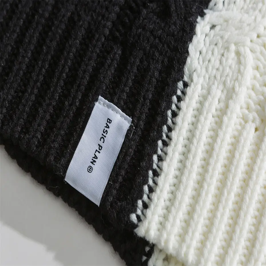Patchwork Sweaters Men Casual Loose Pullover Sweaters Knit Jumper Streetwear Harajuku Hip Hop Oversized Sweaters Knitwear