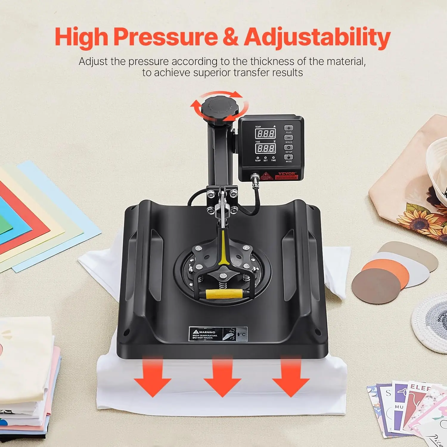 Heat Press Machine 8 in 1 Combo 15x15 Inch, 360° Swing Away Digital Tshirt Press Machine, Clamshell Sublimation Heat Press