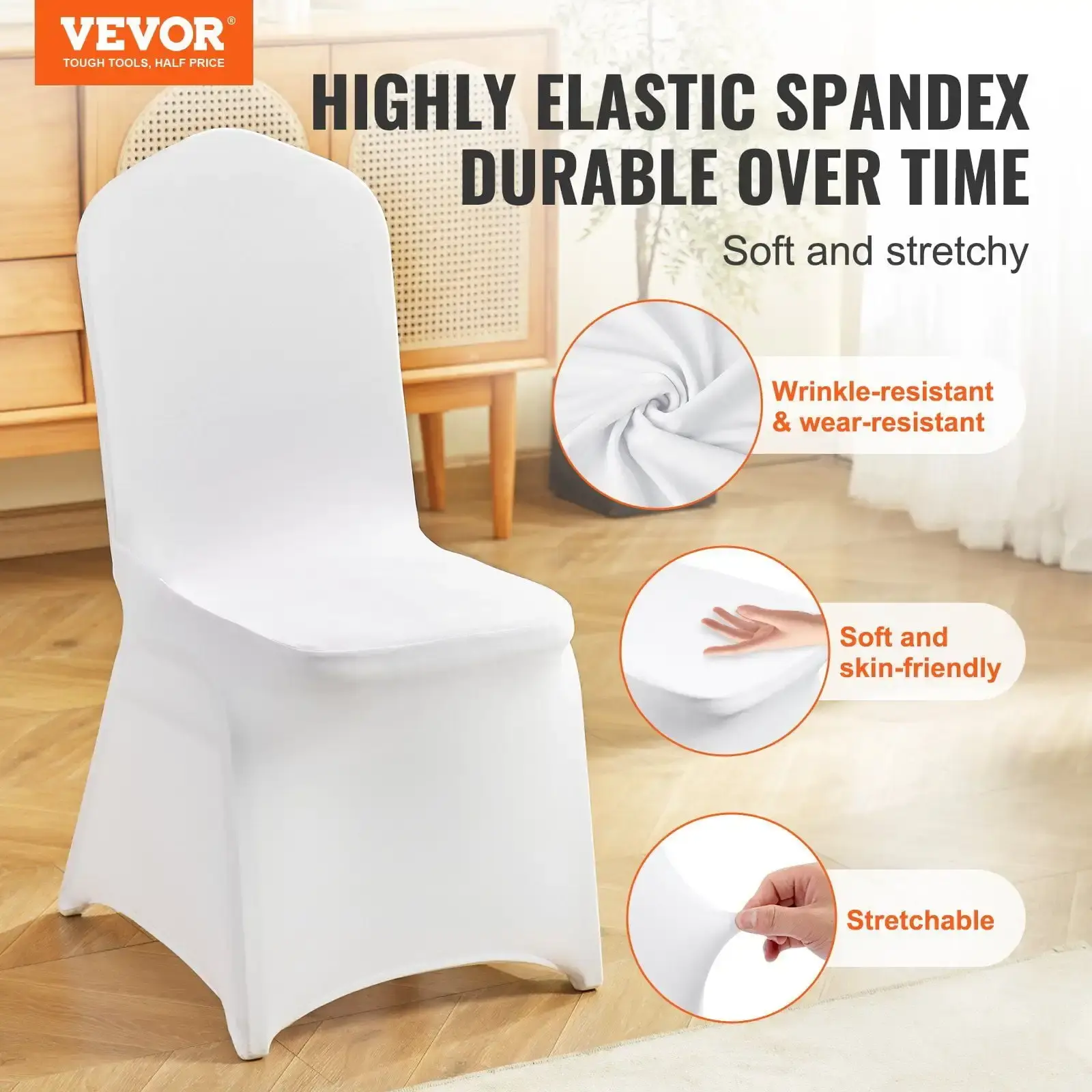 Stretch Spandex Folding Chair Covers, Universal Fitted Chair Cover, Removable Washable Protective Slipcovers