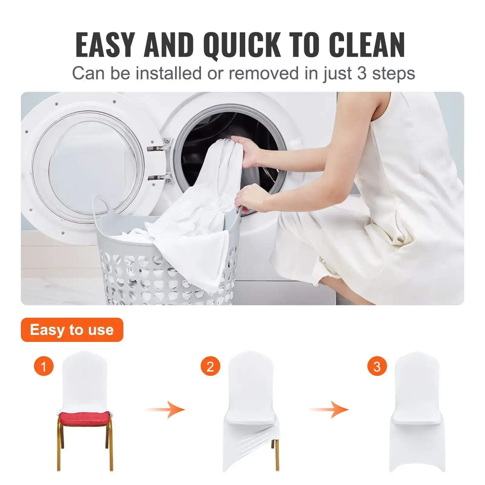 Stretch Spandex Folding Chair Covers, Universal Fitted Chair Cover, Removable Washable Protective Slipcovers