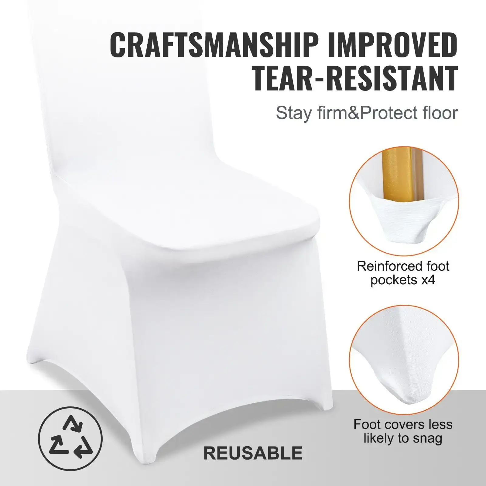 Stretch Spandex Folding Chair Covers, Universal Fitted Chair Cover, Removable Washable Protective Slipcovers
