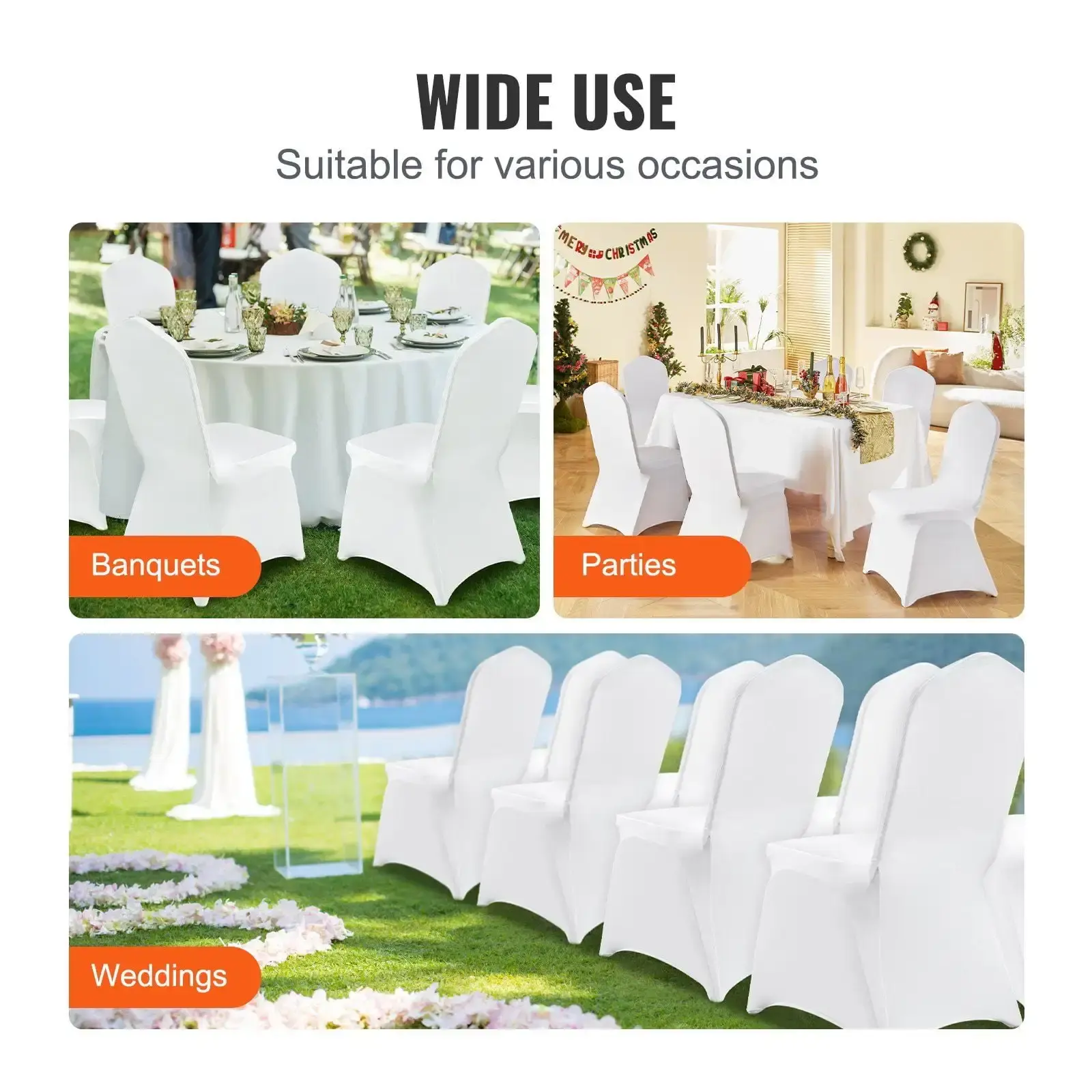 Stretch Spandex Folding Chair Covers, Universal Fitted Chair Cover, Removable Washable Protective Slipcovers