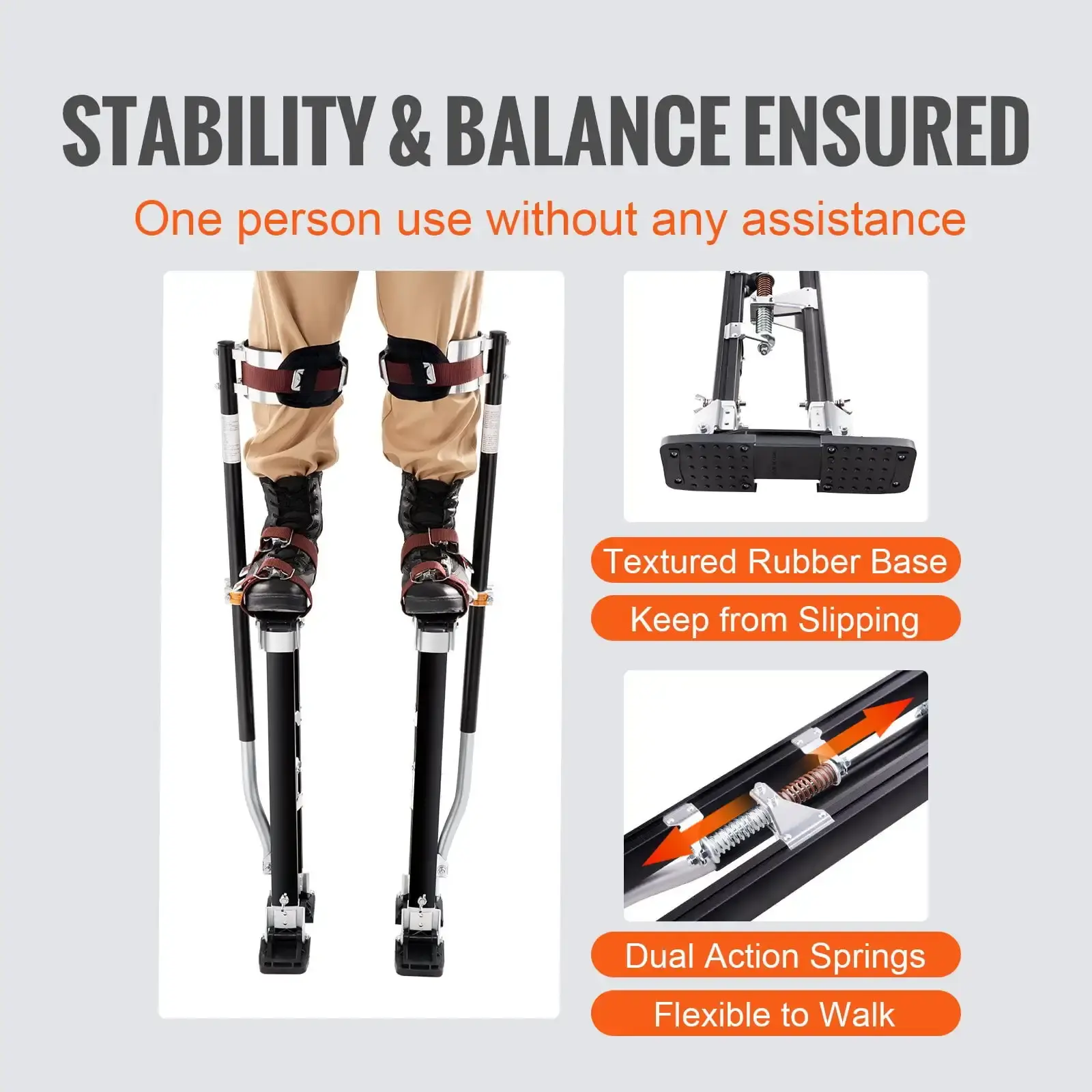 Drywall Stilts Aluminum Tool Stilts 24''-40'' Adjustable Painting Black