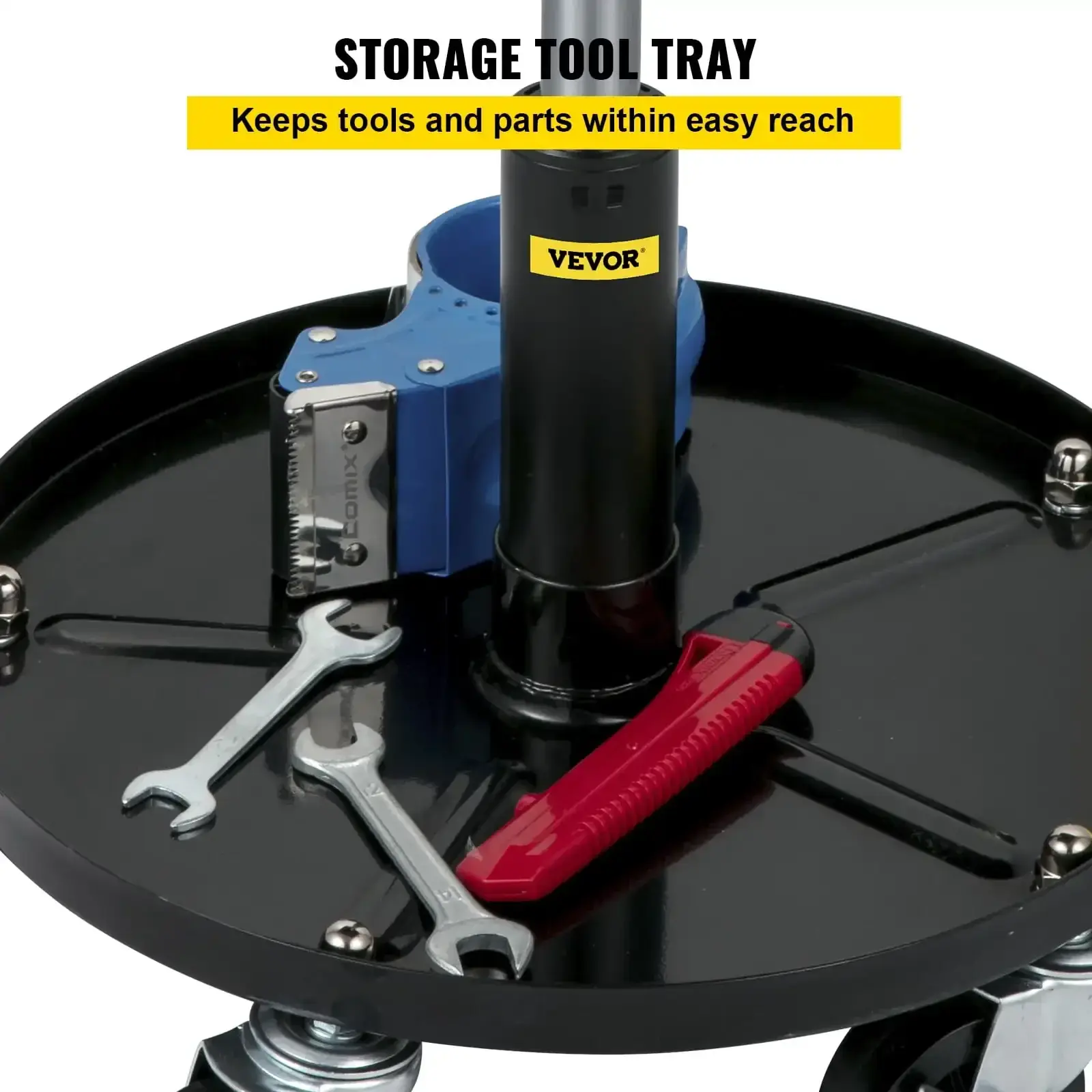 Rolling Garage Stool, 300lbs Capacity, Adjustable Height from 15.7 in to 20.5 in, Mechanic Seat with 360-Degree Swivel Wheels
