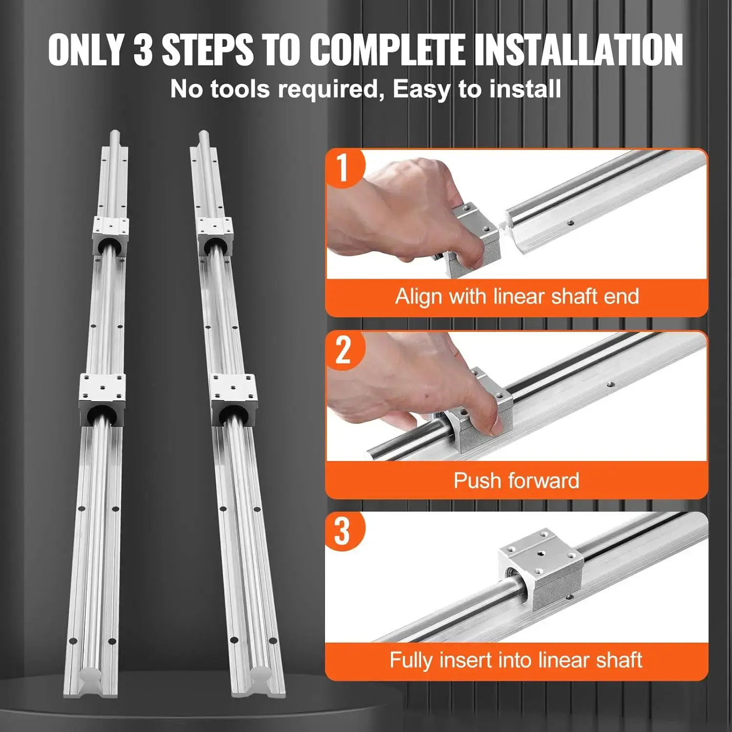 Linear Guide Rail Kit, 800mm SBR16, 2PCS 31.5 in/800 mm Rails & 4PCS SBR16UU Slide Blocks, Ideal for Automated Machines