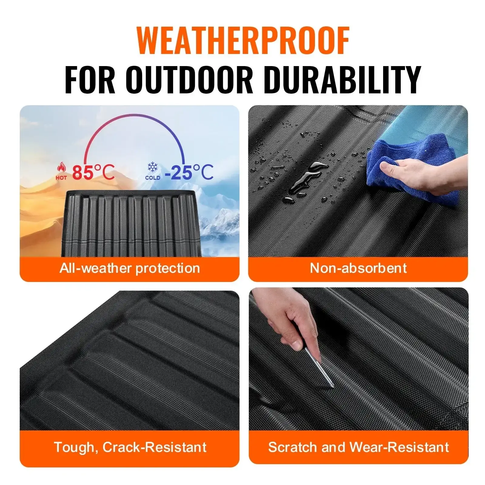 Truck Bed Mat Fit 2022-2024 Nissan Frontier TPE Truck Bed Liner Accessory