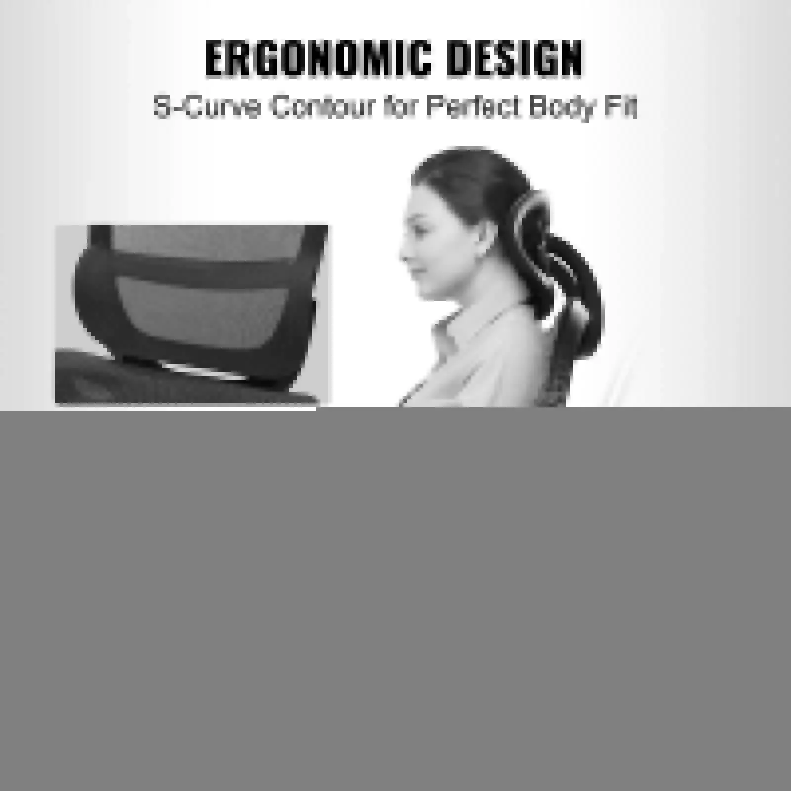 Ergonomic Office Chair, Desk Chair with Mesh Seat, Angle and Height Adjustable Home Office Chair with Back