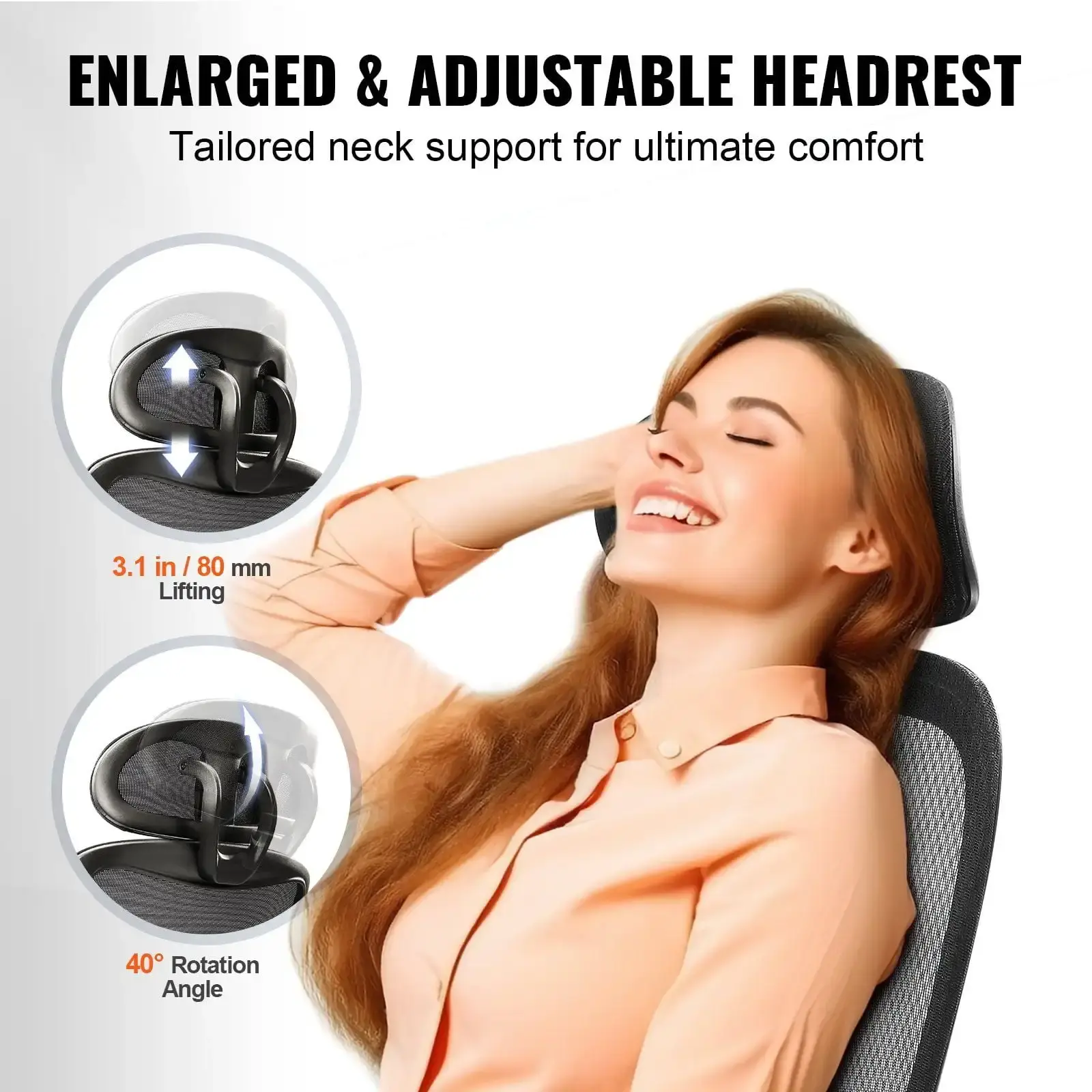 Ergonomic Office Chair, Desk Chair with Mesh Seat, Angle and Height Adjustable Home Office Chair with Back