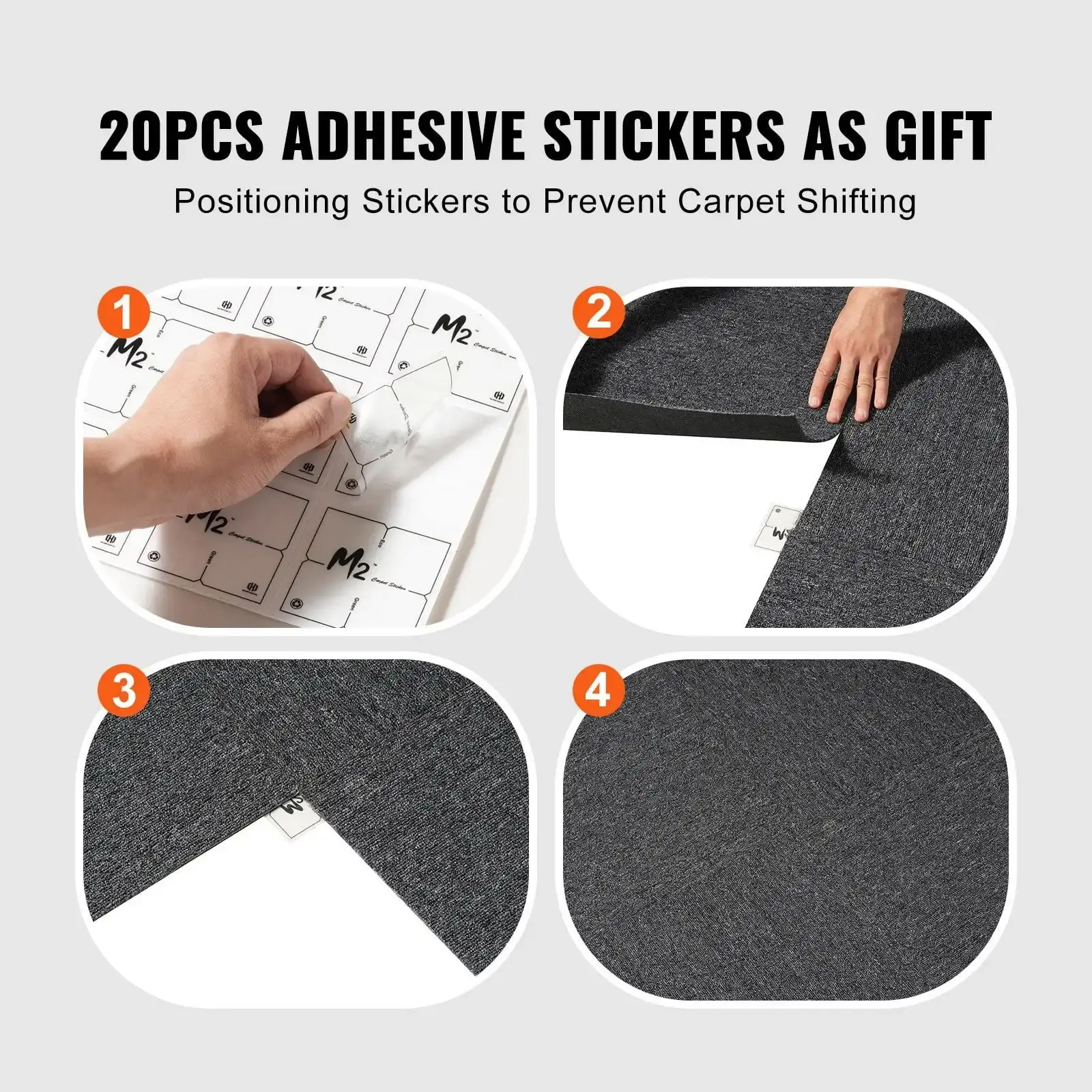 Carpet Tiles Reusable, 20"x 20" Carpet Squares With Padding Attached, Soft Padded Carpet Tiles, Easy Install DIY for Bedroom