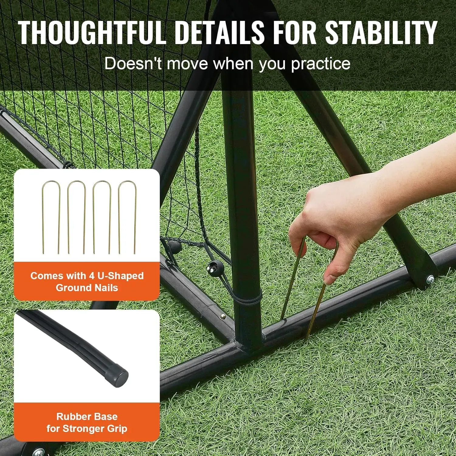 Soccer Rebounder Net, 12x6FT Iron Soccer Training Equipment, Sports Football Training Gift with Portable Bag