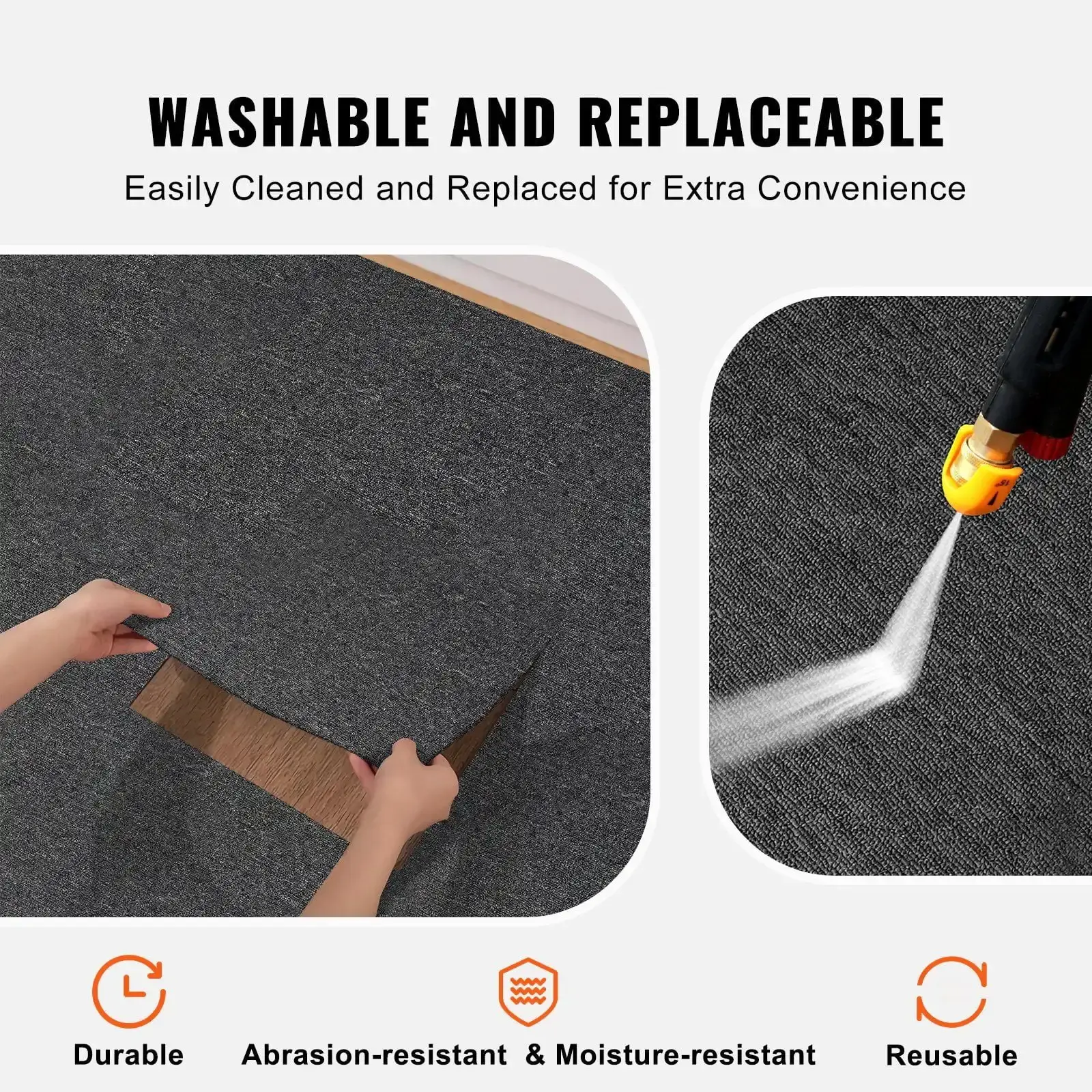 Carpet Tiles Reusable, 20"x 20" Carpet Squares With Padding Attached, Soft Padded Carpet Tiles, Easy Install DIY for Bedroom