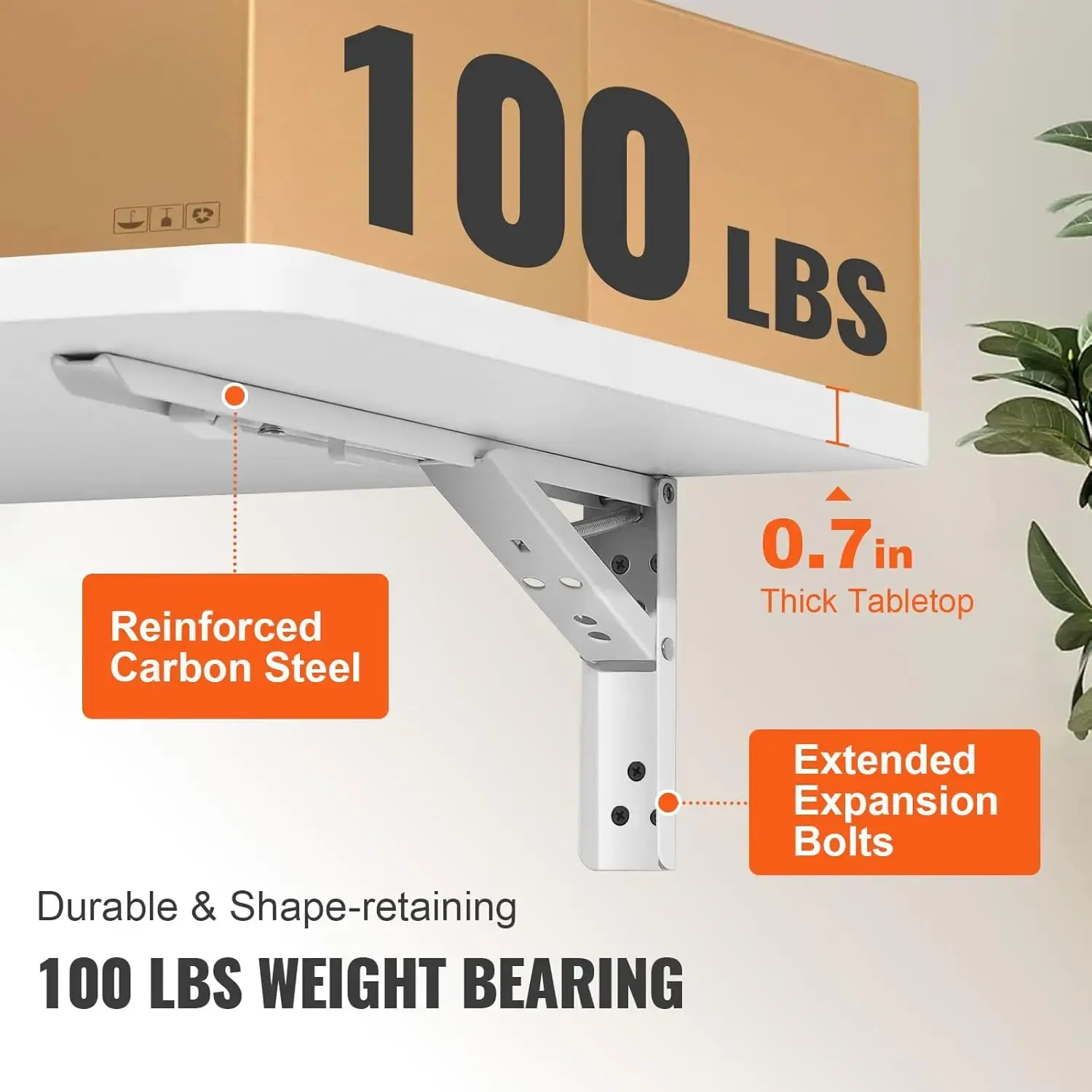 Wall Mounted Folding Table, Wall Mount Drop Leaf Tables, Wooden Floating Desk for Dining, Laundry Room, Office