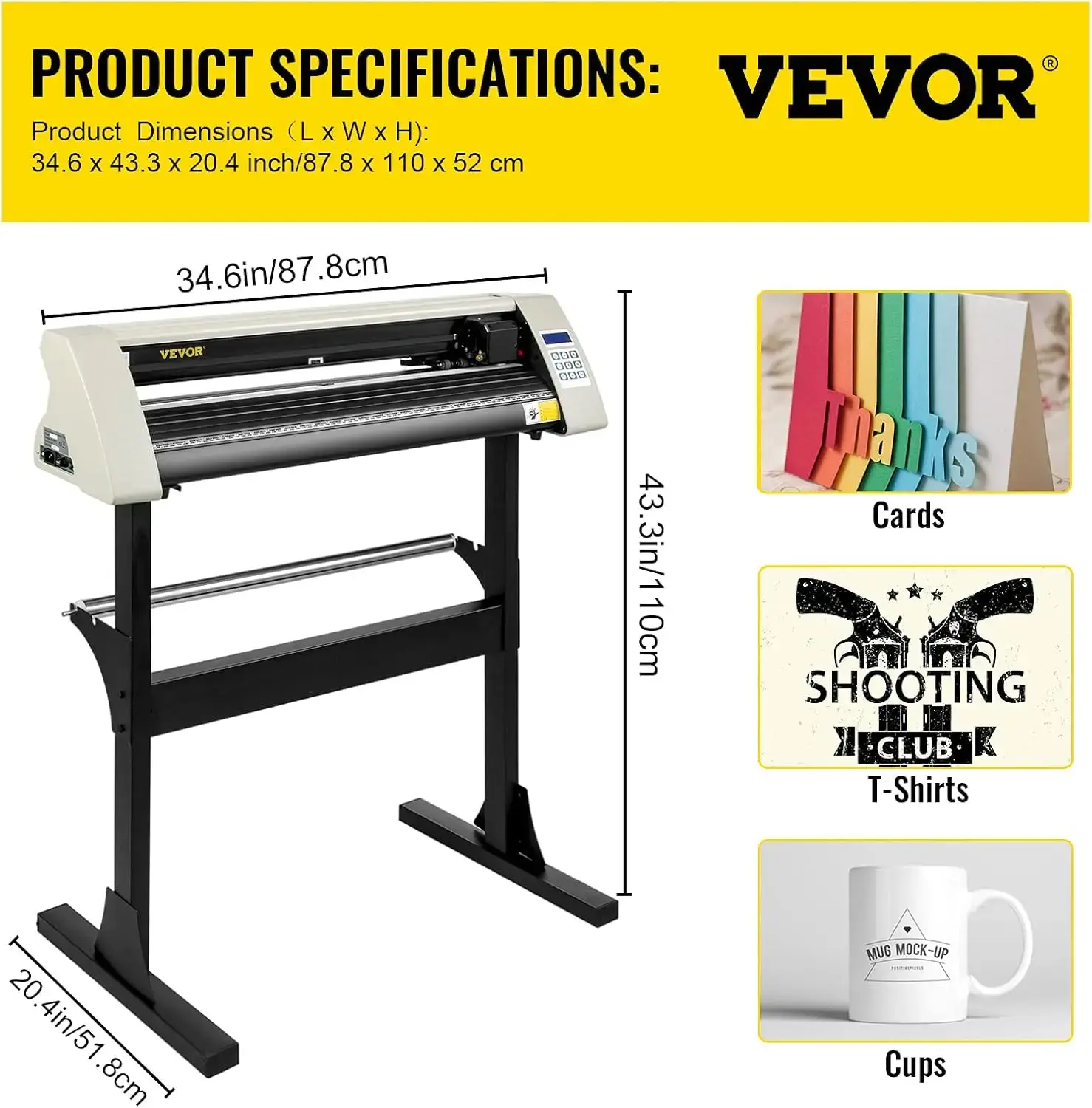 Vinyl Cutter Machine, 28 Inch Paper Feed Cutting Plotter Bundle w/Signmaster, Sturdy Stand, 3Blades, White