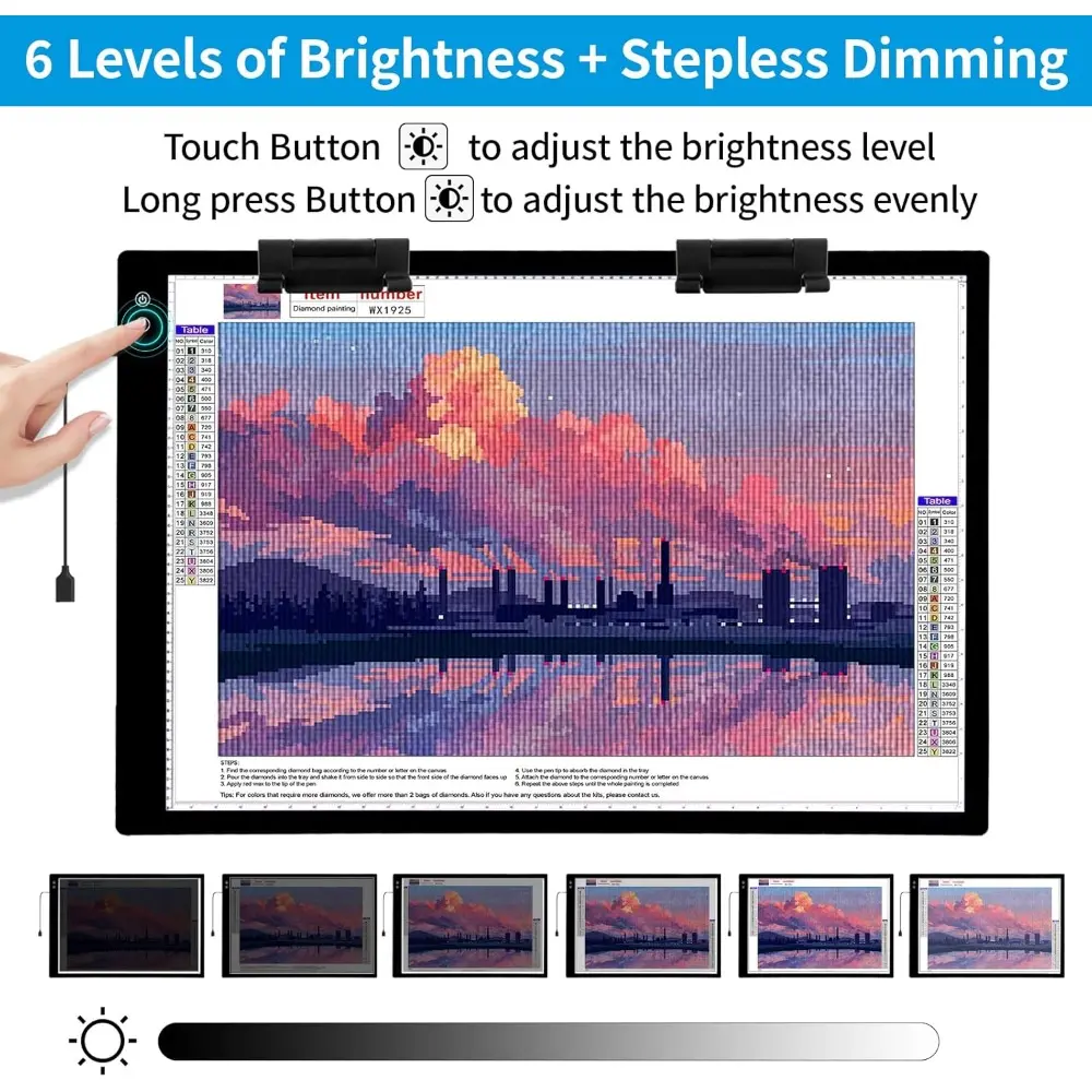 Rechargeable A1 Light Pad 35.4”x23.6”, Extra Large LED Light Board for Diamond Painting, 3-Color Modes Light Box, Diamond Art Li