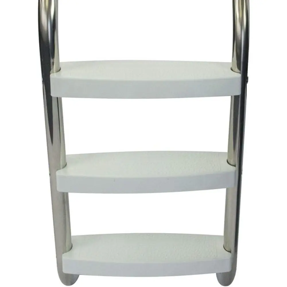 3 Step Stainless Steel Pool Ladder with Non-Slip Plastic White Steps | Entry and Exit System for In-Ground Swimming Pools | 250