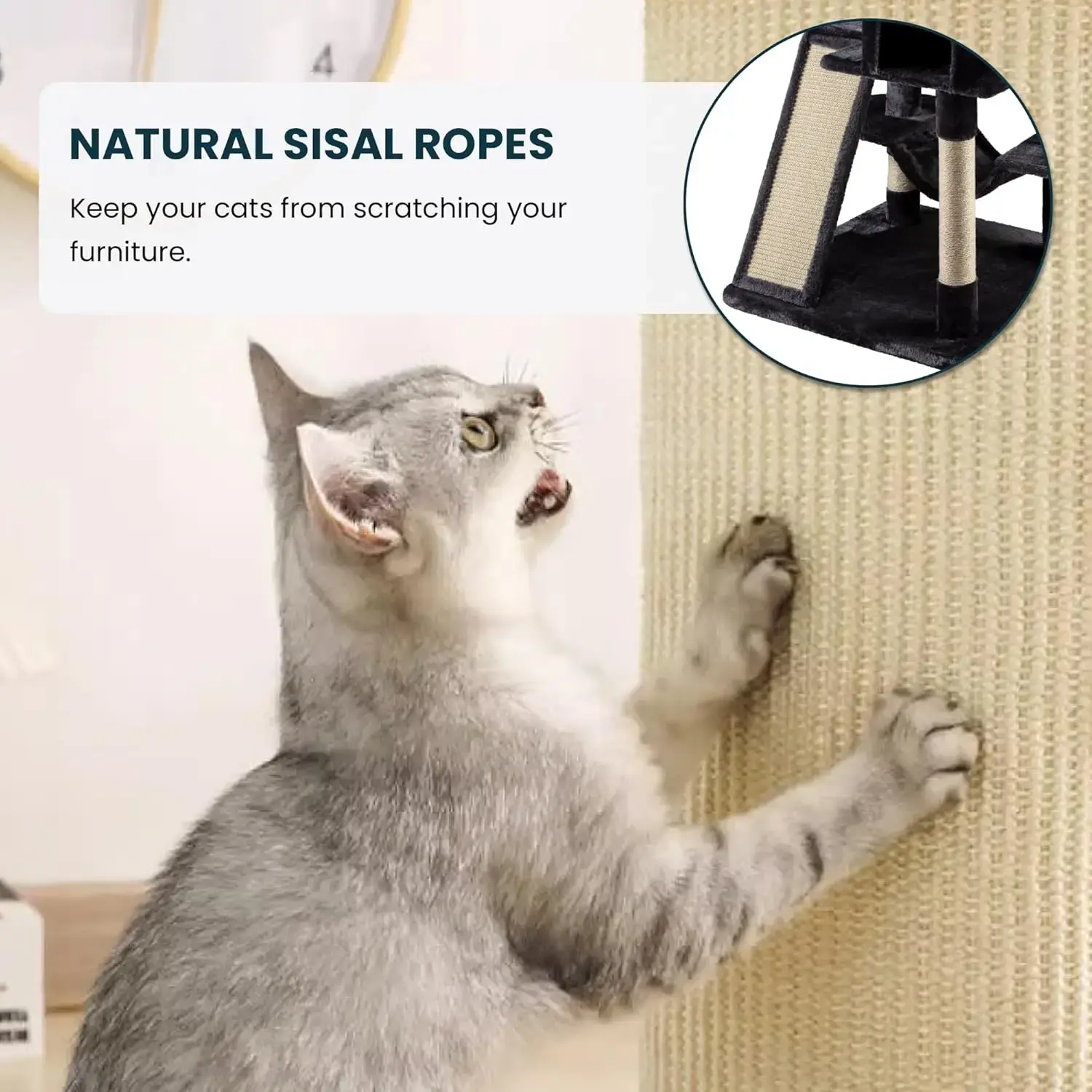 65in Larger Cat Tree Tower Condo for Indoor Kitties/Multi-Level Furniture Activity Center with Wide Base/Cozy Plush Cat Perches/