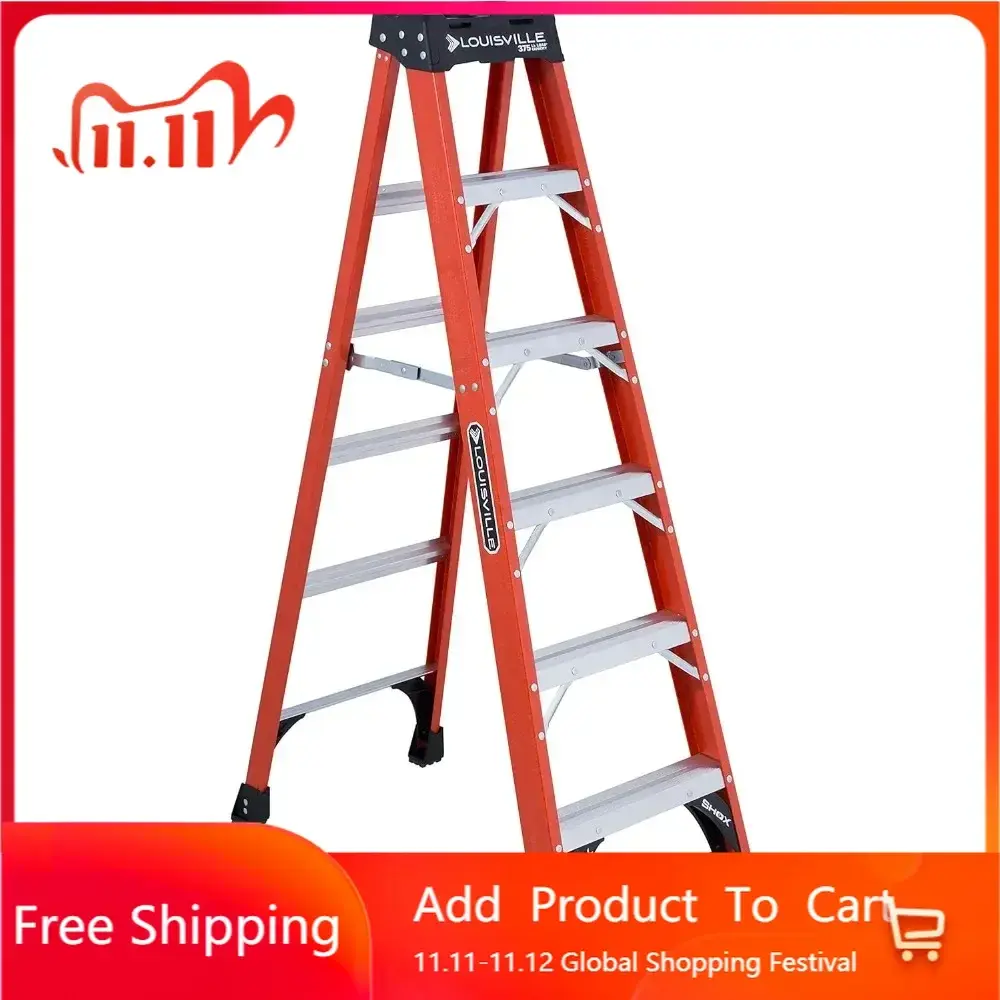 6-Foot Fiberglass Step Ladder, 375-Pound Load Capacity, Type IAA, FS1406HD