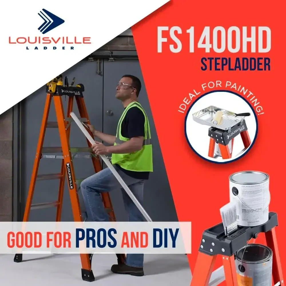 6-Foot Fiberglass Step Ladder, 375-Pound Load Capacity, Type IAA, FS1406HD